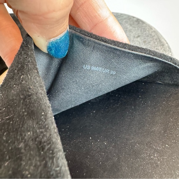 Vince Walford Leather Suede Black White Sole Slides Sandals 9 - Picture 12 of 12